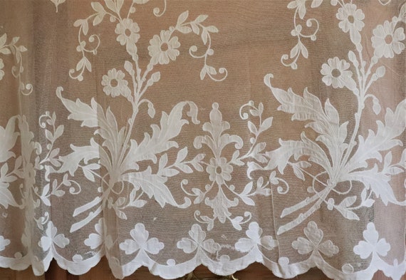 Antique French Hand Crafted Cornely Tambour Lace Large Panel Etsy