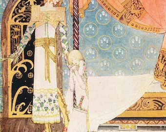 Kay Nielsen Jugendstil Print: Sonnenprinzessin Vintage Illustration