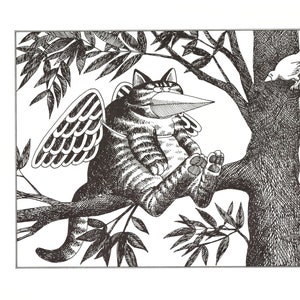 Kliban Cats Vintage Original Print Cat Disguised As A Bird 49