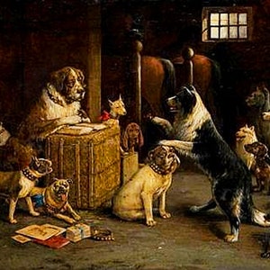 CM Coolidge Cães Quebra De Promessa Armazém Cão Amor Pintura Cão Touro Cópias de Arte Fina Cão Cedo Arte Cão Um Amigo Necessitado