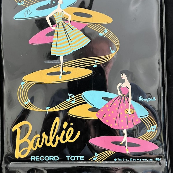 Vintage 1961 Barbie Record Tote with Playable 45 RPM Records
