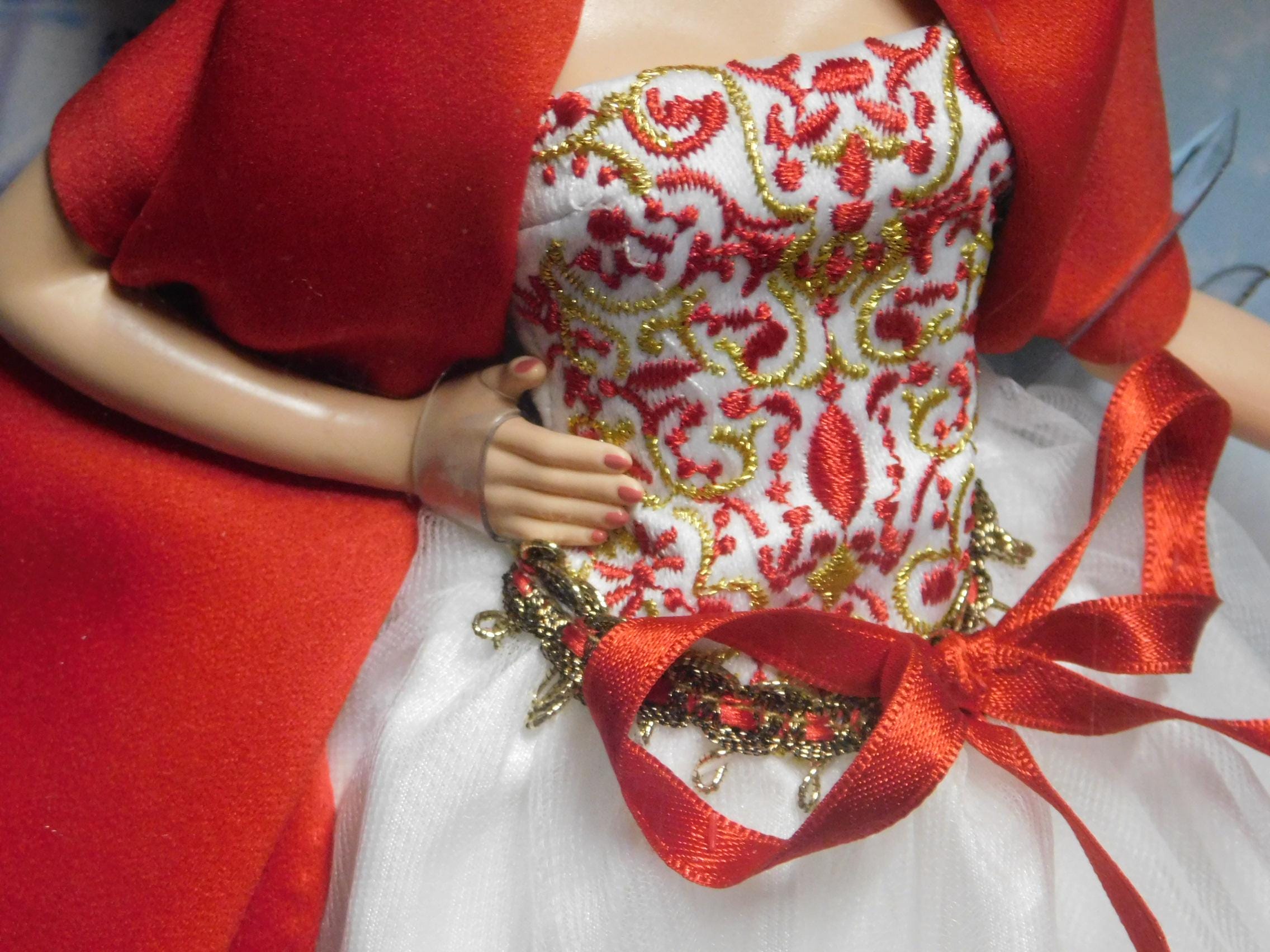 christmas barbie red dress THE MAKING , This Christmas Barbie is celebrating the Holiday by wearing a red dress inspired by Santas gift sack which is a perfect holiday staple and shes paired it up with black ribbon heels