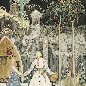 Elegant Reproduction of Kay Nielsen&#39;s Princess Giant Artwork  Art Nouveau Prints Farewell Princess Giant Reproduction Art Nouveau