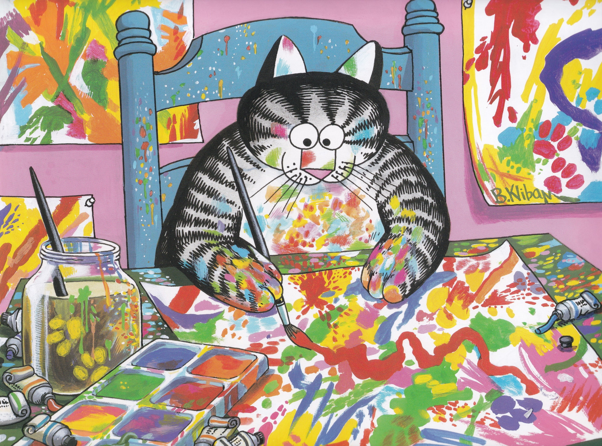 クリバンキャット 3Dフィギュア ペン 4本セット B.Kliban Kliban Cats Vintage Original Print Artist Cat Painting Large D - Etsy