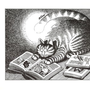 Kliban Cats Vintage Original Print Cat Studying Cat book 51