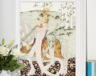Kay Nielsen Jugendstil Print: Illustration Eines Mädchens