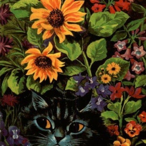 Louis Wain Cats Hiding In Sunflowers Cat Illustrator Giclee Funny Cat Cute Cat Illustration Print Reproduction Cat Lover Gift Cat Art Fun