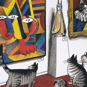 Kliban Cats Vintage Original Print Cat Art Gallery Cats Large Color D