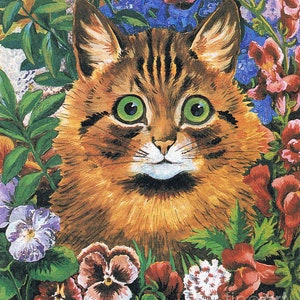 Louis Wain Cats Study Cat First Cat Illustrator Giclee Funny Cat Cute Cat Illustration Print Reproduction Cat Lover Gift Cat Art Fun