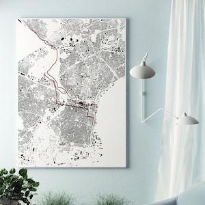 Maratón de Filadelfia: Mapa de construcción detallado, Impresión de póster de lienzo blanco premium / Decoración de pared / Impresión de mapa / Arte de mapa / Impresión de arte / Arte de pared