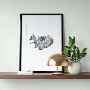 Mapa topográfico de Islandia - impresión de póster, lienzo, arte digital, ideas de regalos, temporada de vacaciones, mapart