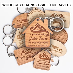 Custom 1-Side Engraved Wood Keychains | Branded & Logo Keychains | Personalized Promotional Gifts