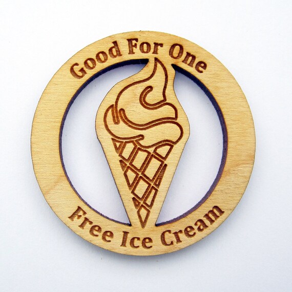 Wood INNER CUT Ice Cream Tokens 1.75 Diameter With - Etsy