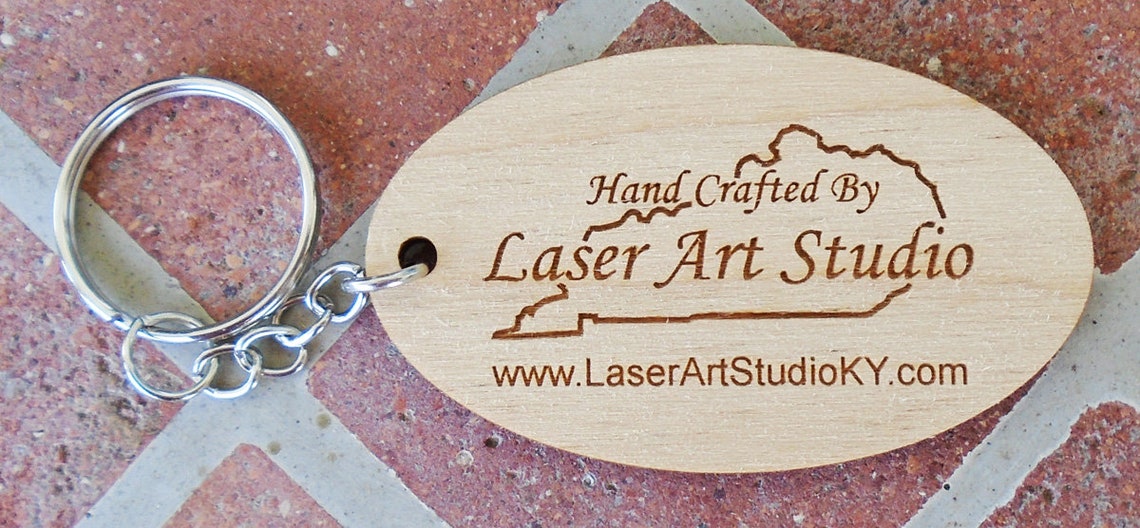 Custom 1-SIDE ENGRAVED Wood Keychains Branded Keychains Logo - Etsy