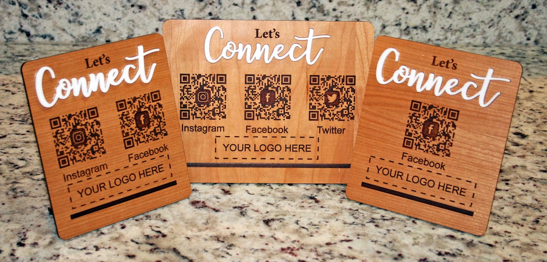 QR Scan Let's Connect Sign - Etsy