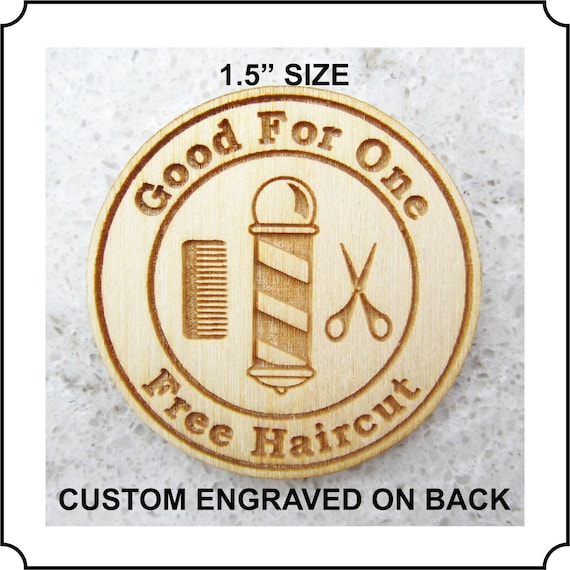 Raw Wood HAIRCUT 1.5 Tokens With Custom Back Side Etsy