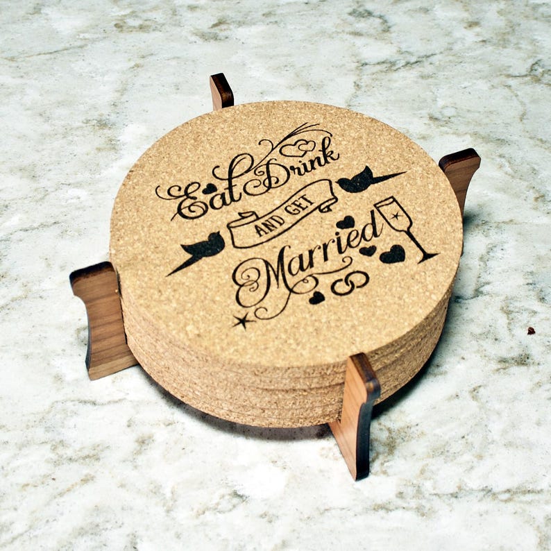 Wood Coaster Holder | Holds 4-6 Coasters \ Round or Square Coaster Rack ...