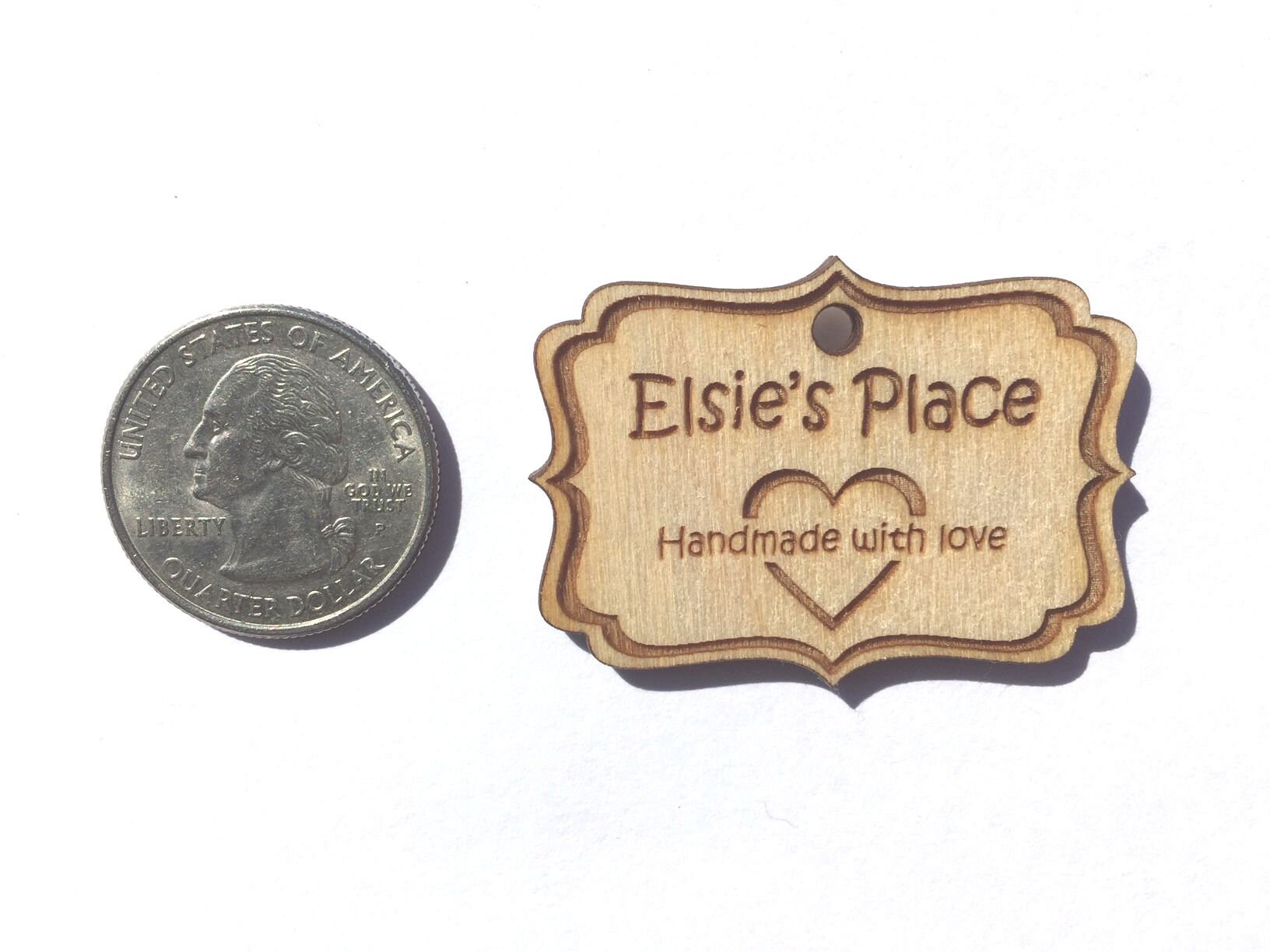 Custom Engraved Wood Tags Laser Engraved on 1 Side