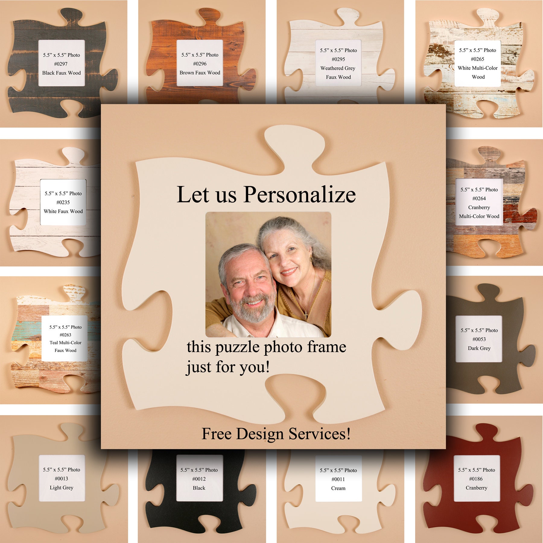 Personalized Puzzle Picture Frame 5x5 Photo Create Your