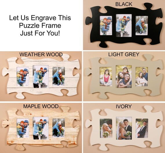Personalized Puzzle Picture Frame Multi Photo Puzzle Piece Etsy