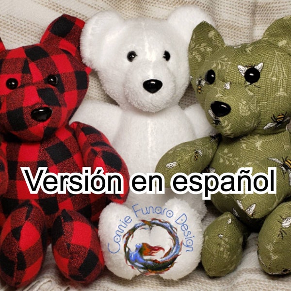 Archivo SVG con patrón de corte para oso de peluche de 15", instrucciones imprimibles en PDF, licencia comercial, compatible con Cricut