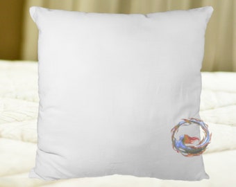 Throw Pillow Insert Form, 20" Square, Cotton Fabric, Fits in an 18" Cover, for Couch, Bed or Travel, Plush Polyester Fiber Fill