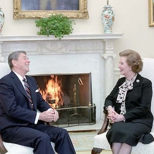 President Ronald Reagan en premier Margaret Thatcher bij The White House Photograph &Poster verschillende formaten
