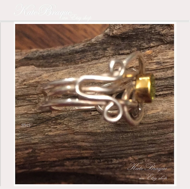 Peridot Sterling Silver Free Form Ring