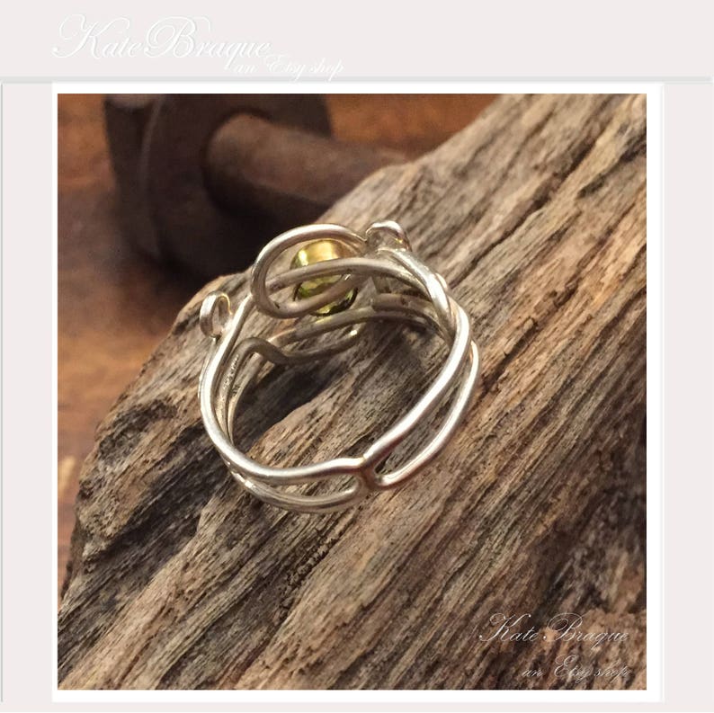 Peridot Sterling Silver Free Form Ring