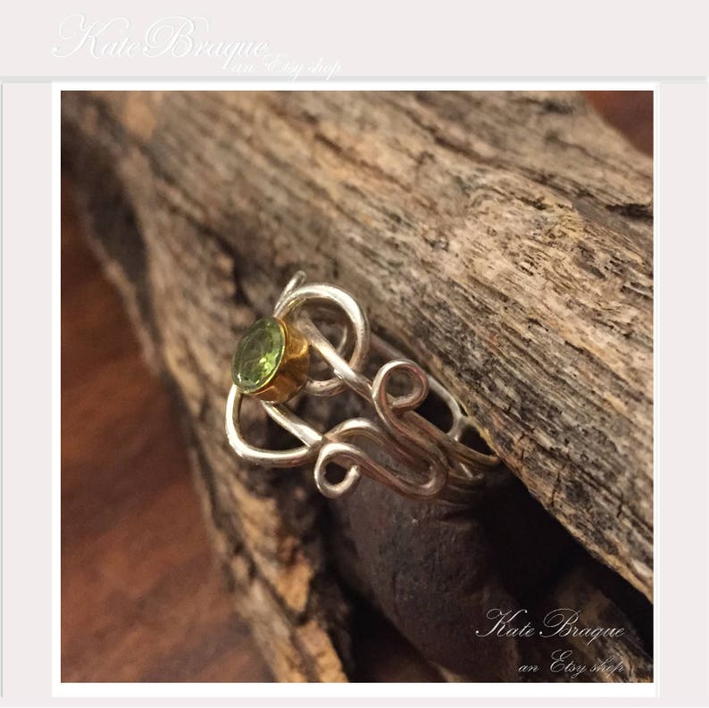 Peridot Sterling Silver Free Form Ring