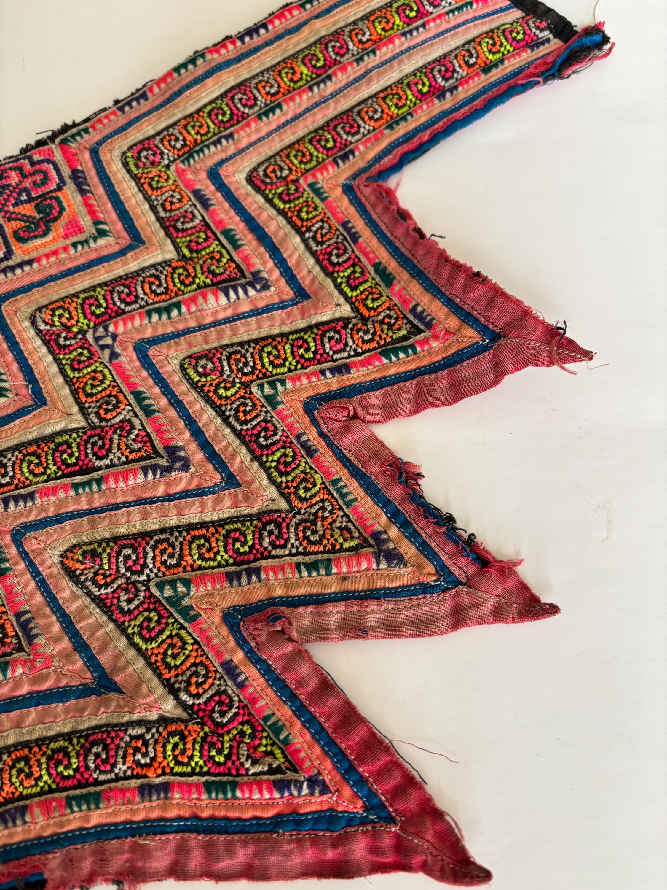Antique Hmong Embroidered Piece , Intricate Art, Unique Shape . Sold AS ...