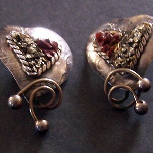 Sterling silver designer earrings with corral,  Handcrafted ,Gorgeous, and unique.  FREE  shipping US only.