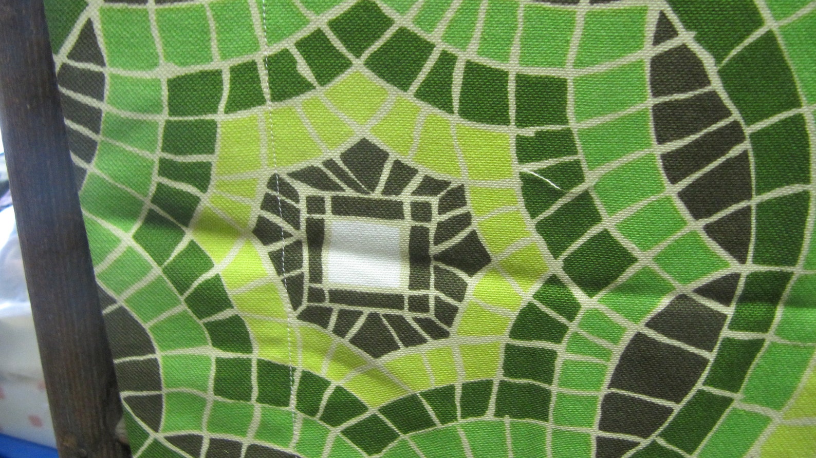 Vintage Fabric stained Glass Pattern , Lovely Chartreuse Green . 3yards