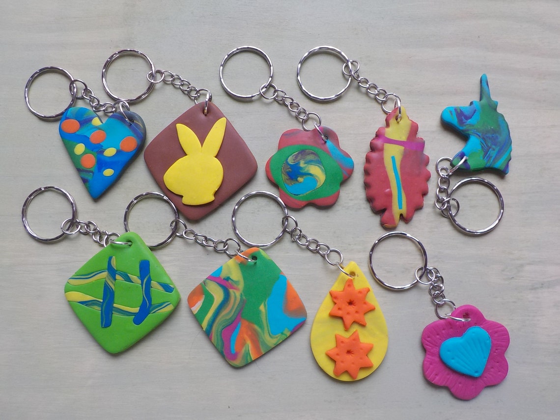 Polymer Clay Keyrings // Polymer Clay Keyring // Polymer Etsy