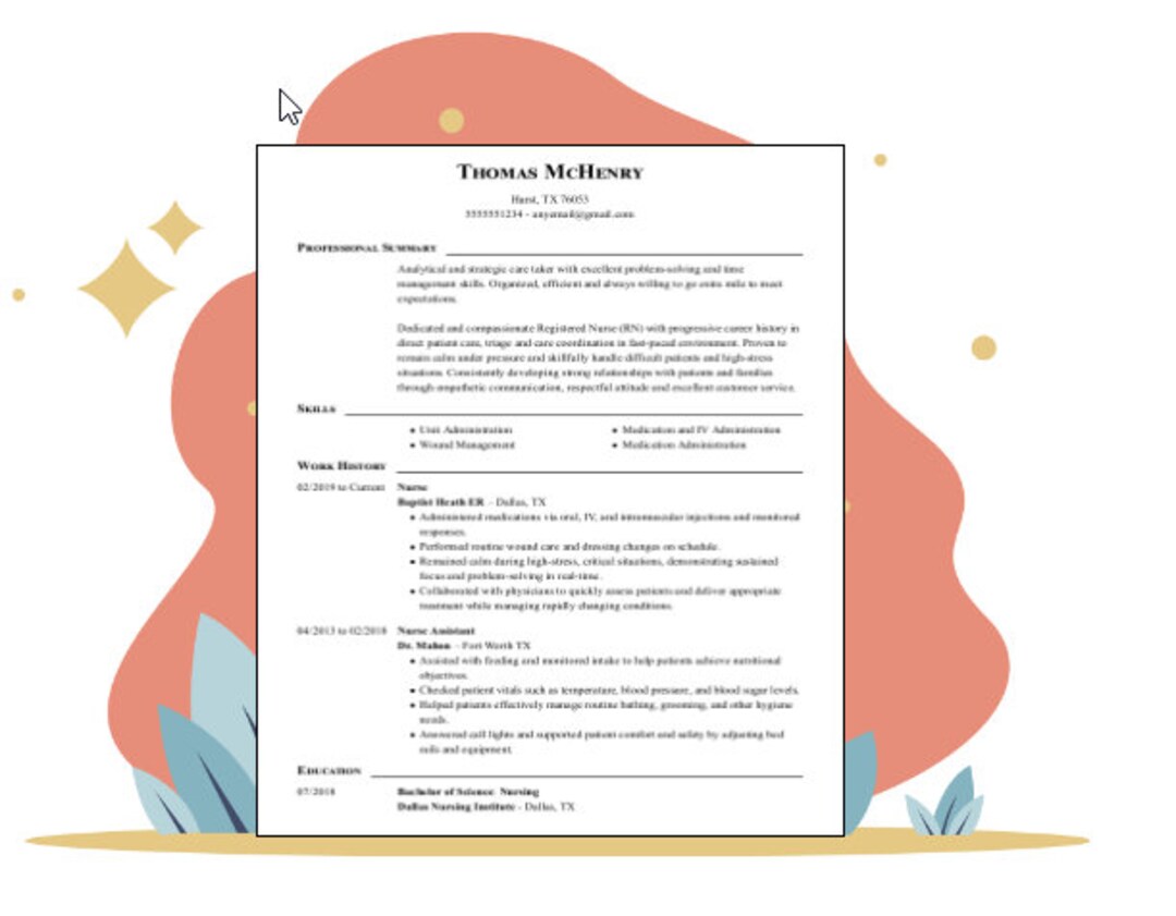 Nurse Resume Template Instant Download - Il 1080xN.5495796653 9ryj 