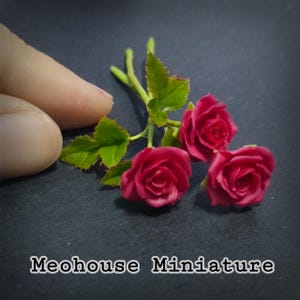 Puppenhaus Miniaturen HANDMADE Blume Ton Garten Rose Blume 10 Stiel