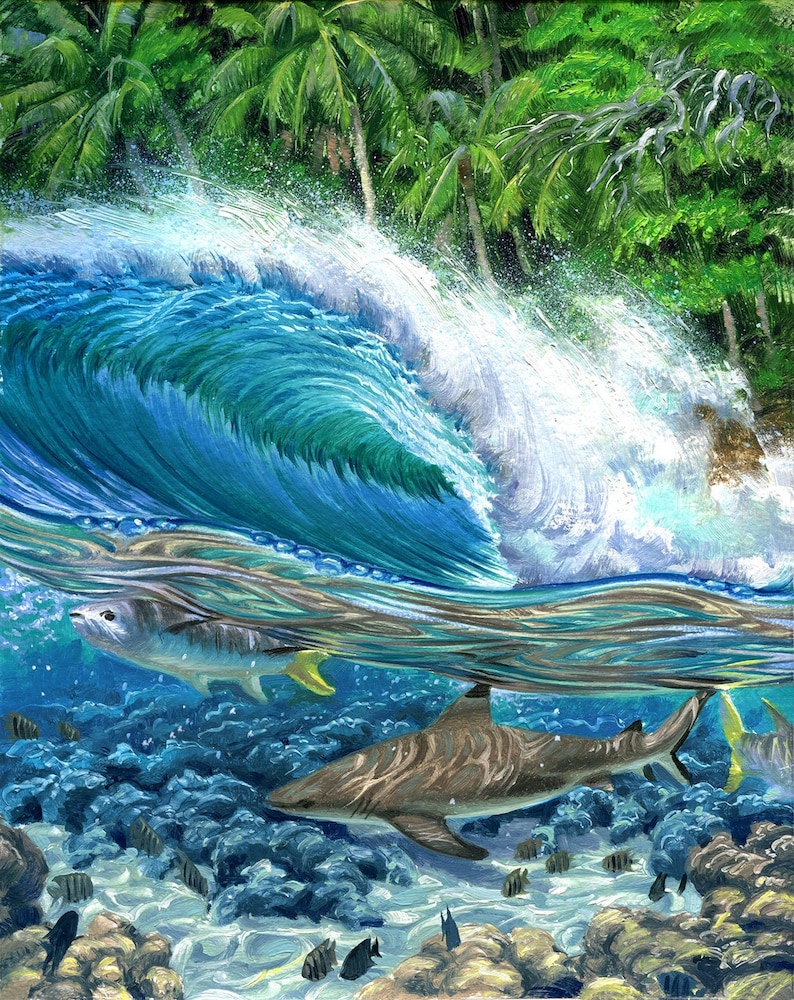Underwater Jungle Reef Tahitian Island Collection Surf Etsy