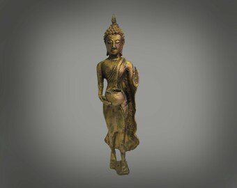 Vintage Standing Buddha Figure - Heavy for Its Size - 11" Tall - Very Nice!!!