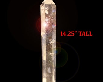 Beautiful 14.25" Glass - Crystal Obelisk - Absolutely Stunning Size and Highly Polished -