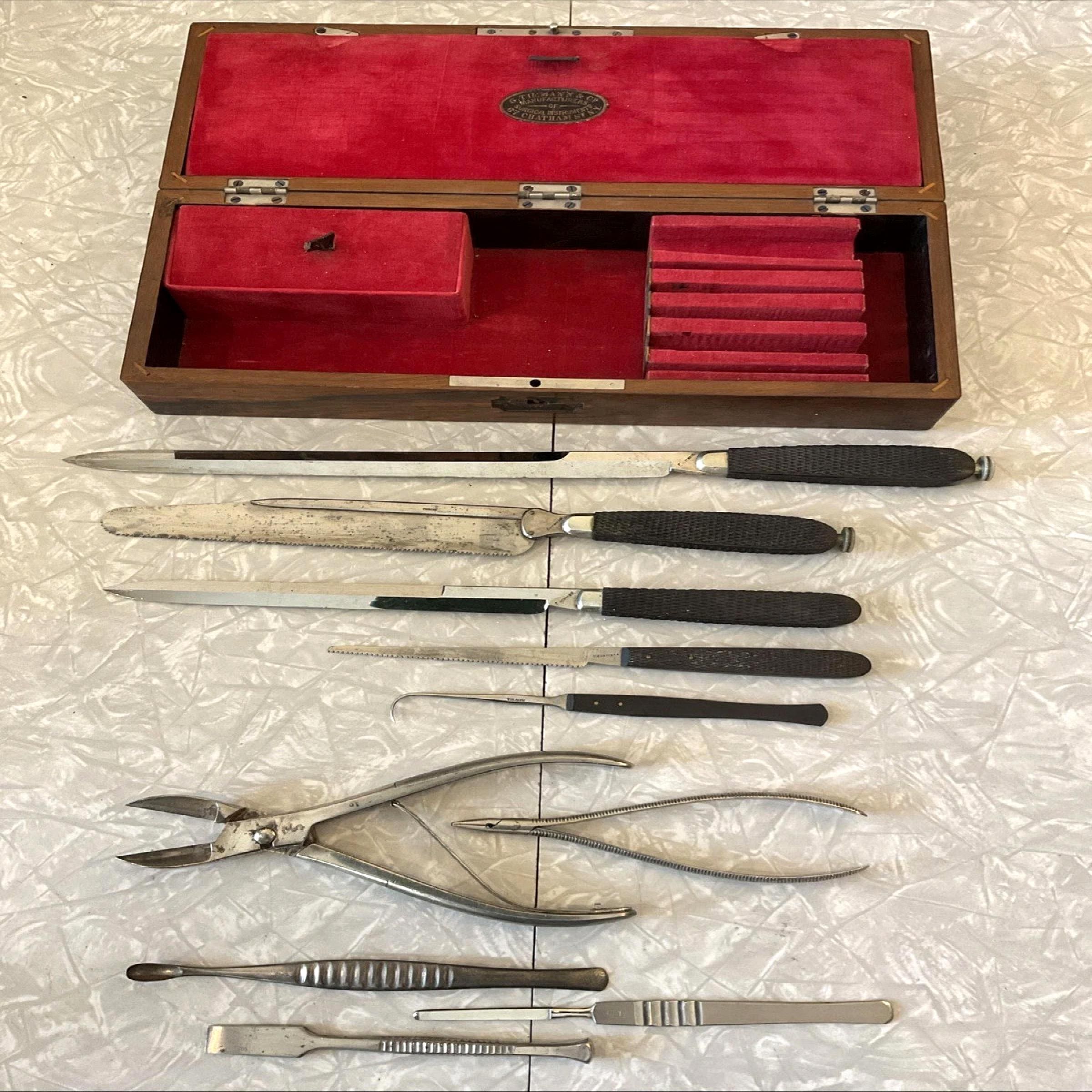 Antique Tiemann Surgical Set W/ Rosewood Case – Civil War Era Medical ...