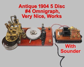 Rare 1904 Omnigraph Telegraph Trainer – Working Antique Morse Code Machine with Sounder - Must See!!!