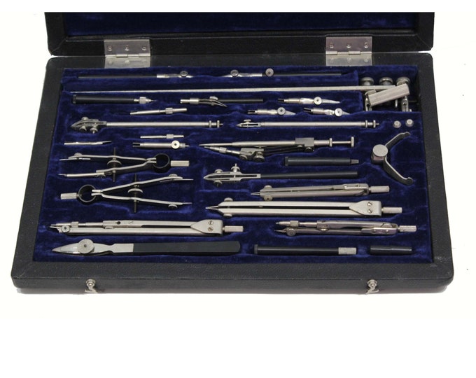 Drafting Instruments Labels Large Drafting/drawing Set - Excellent Condition - High Quality ...