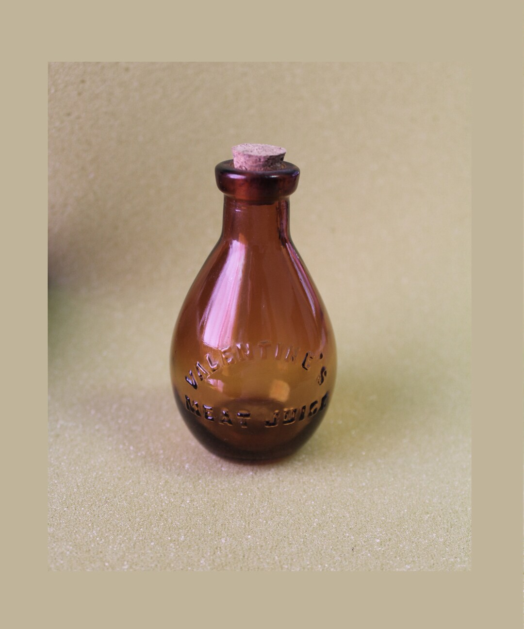 Vintage Valentines Meat Juice Bottle Quack Medicine at Its Best Need