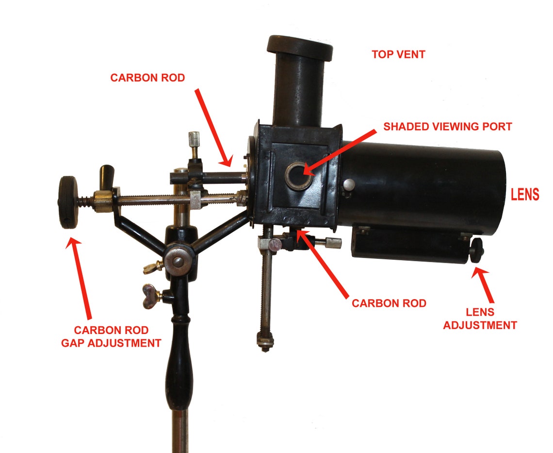 Vintage Electric Carbon Arc Lamp Late 1800's From Netherlands Comes