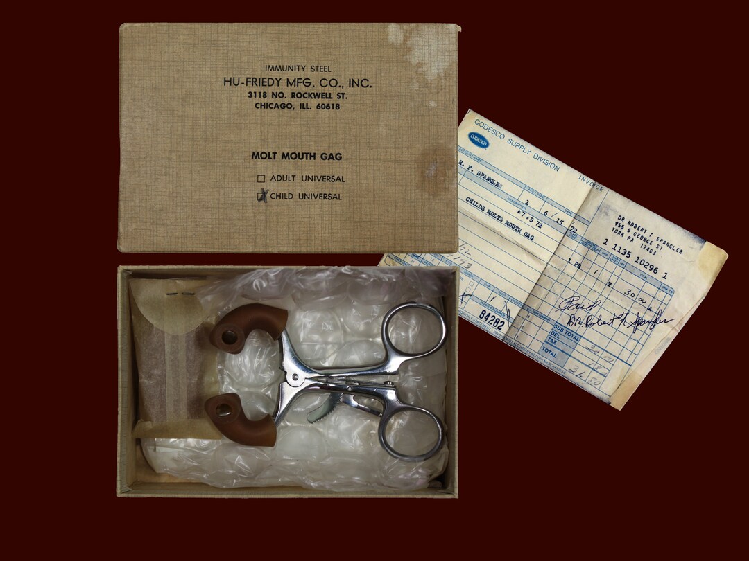 Vintage Mouth Gag 1970s Display Piece Comes With Original Box and