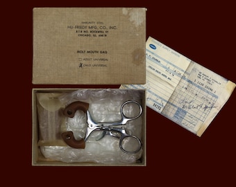 Vintage Mouth Gag - 1970s - Display Piece Comes With Original Box and Reciept - Dentist, Oral, Orthodontist, Tonsil, Tonsillectomy - LQQK!!!
