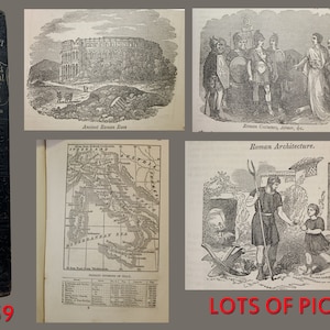A Pictorial History of Ancient Rome - 1859- Illustrated - Lots of Pictures! - History Book - Roman History - Cesar!!!