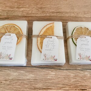 “locally grown” theme personalized baby shower favors
