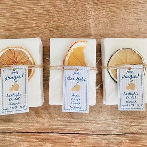 personalized Italy lemon themed bridal shower favors
