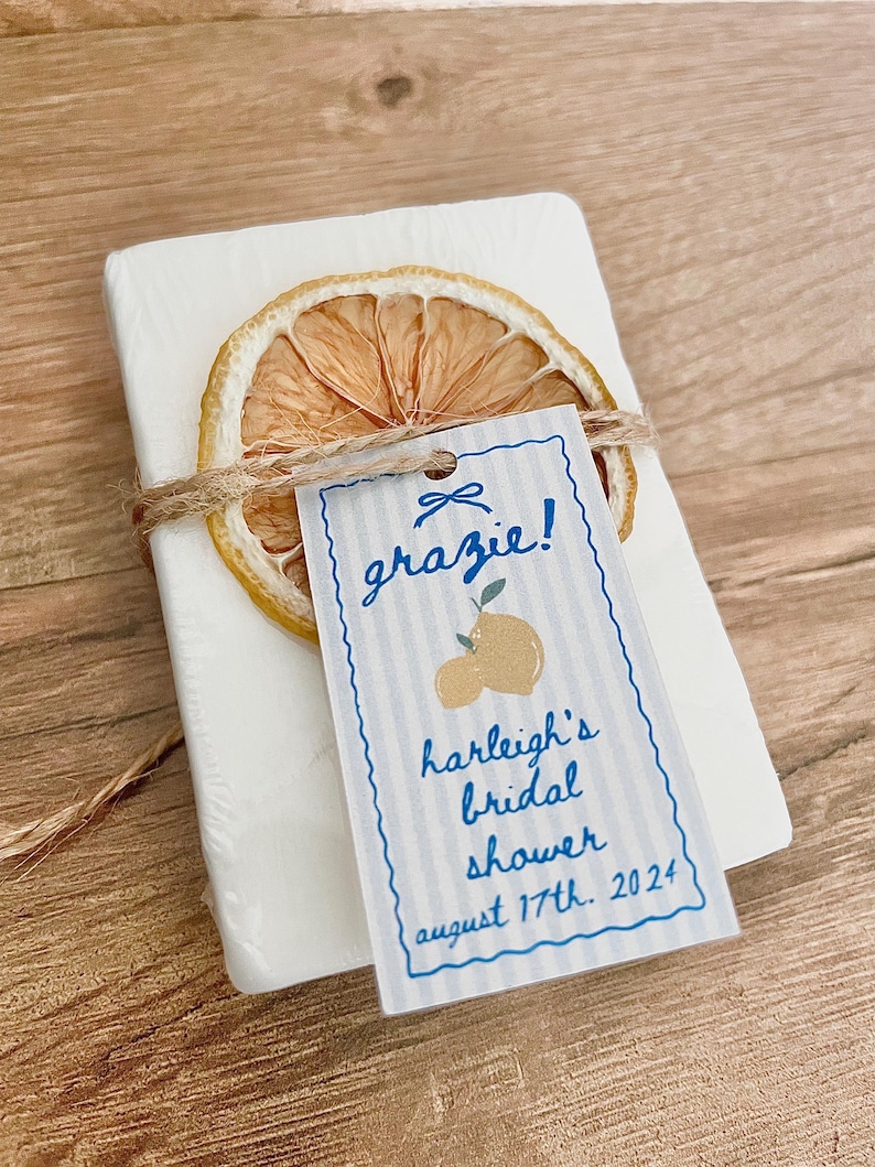 “ciao baby” lemon themed personalized favors for baby shower guests